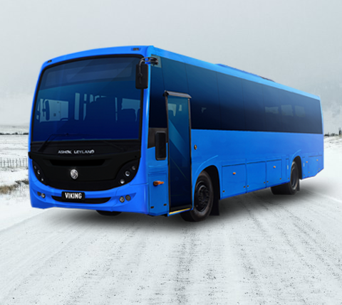 Comfortable tour bus traveling to snow-covered Mt Buller for a winter adventure